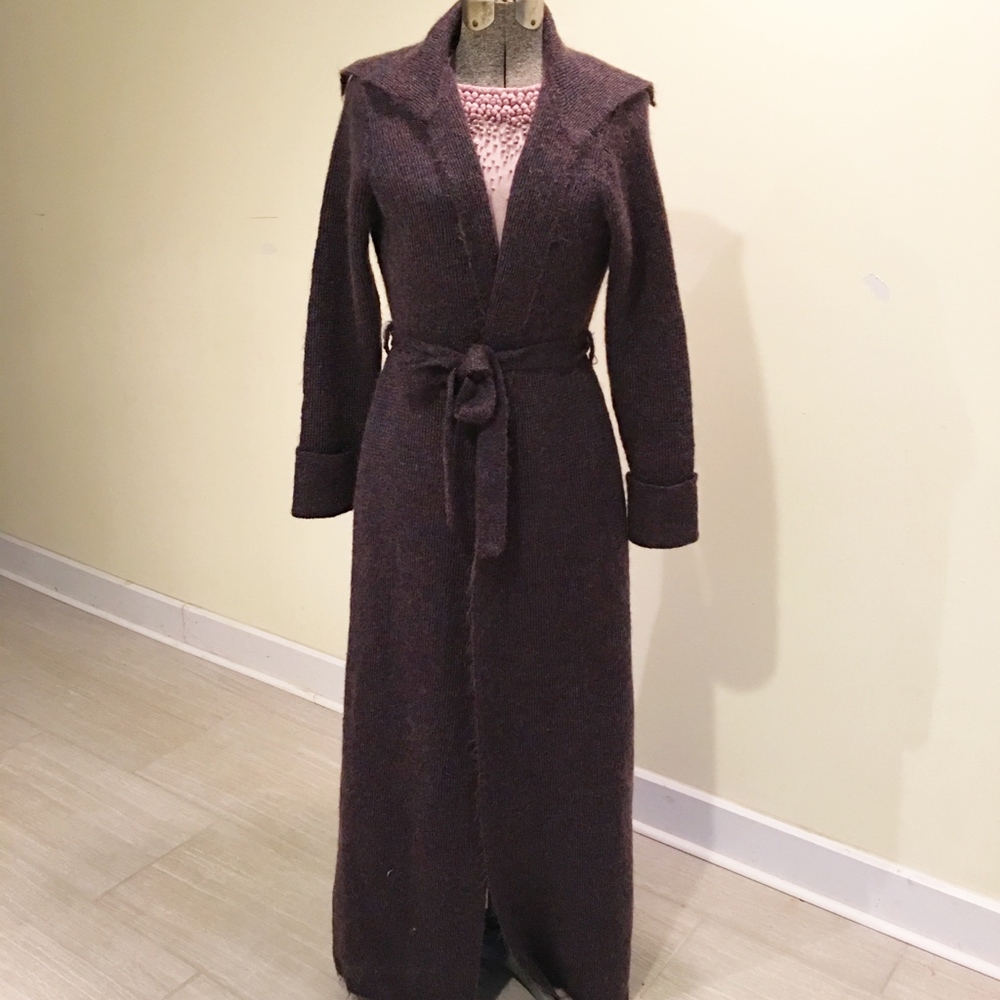 Long Mohair Blend Cardigan Coat